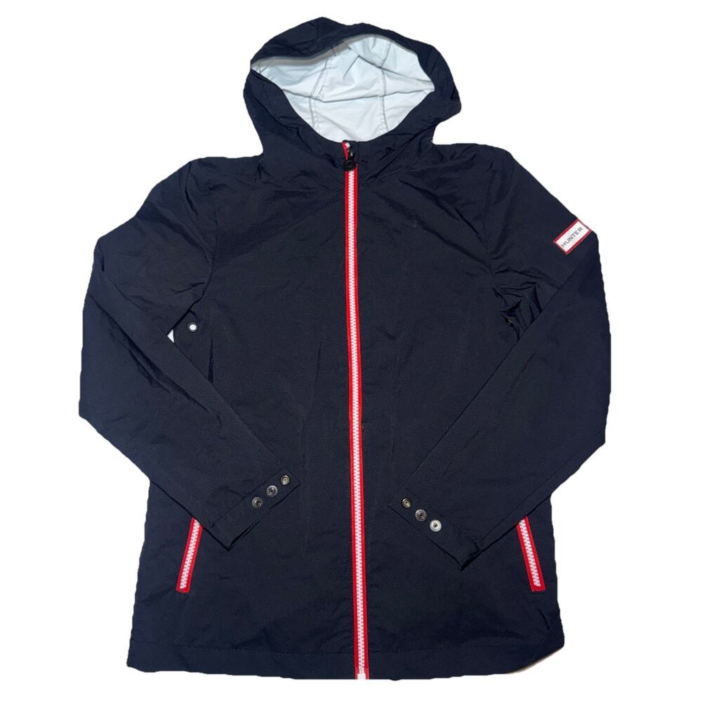 Hunter Target Collaboration SZ Medium Black hooded windbreaker Jacket zip Kids